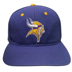 Vintage 1990s Minnesota‎ Vikings Snapback Hat Adjustable Purple NFL Drew Pearson